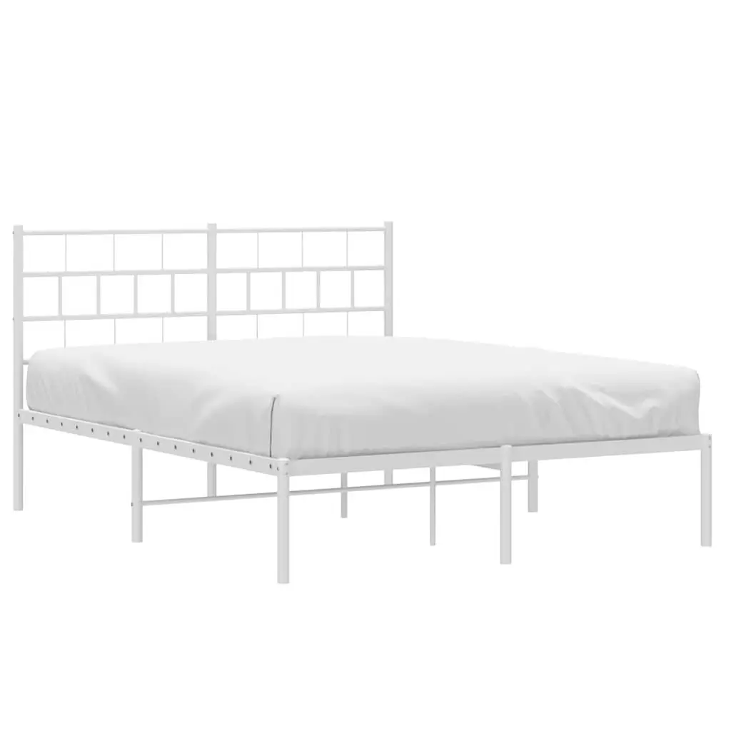 Metal Bed Frame 150x200 cm with Headboard