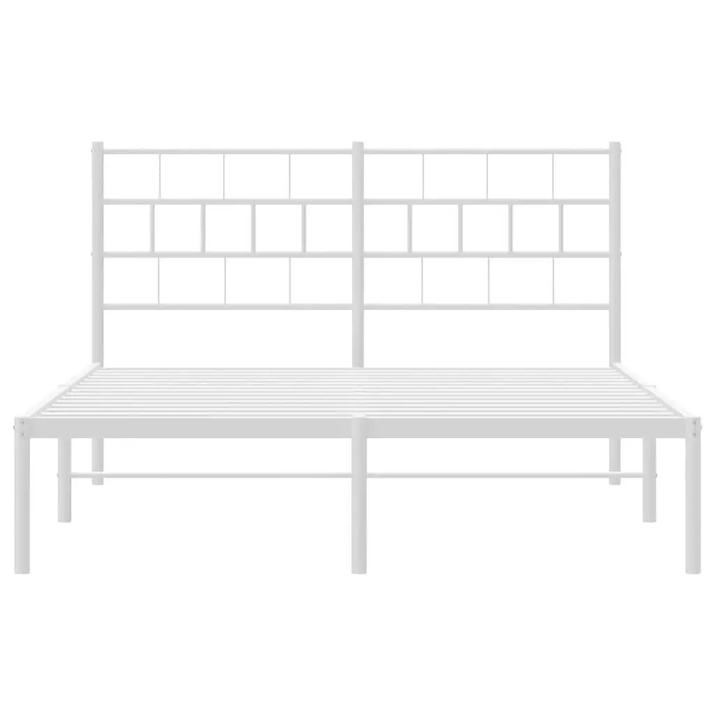 Metal Bed Frame 150x200 cm with Headboard