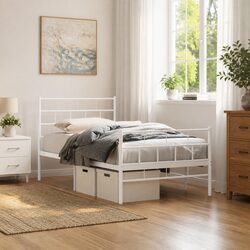 Durable Powder Coated Steel King Single Metal Bed Frame