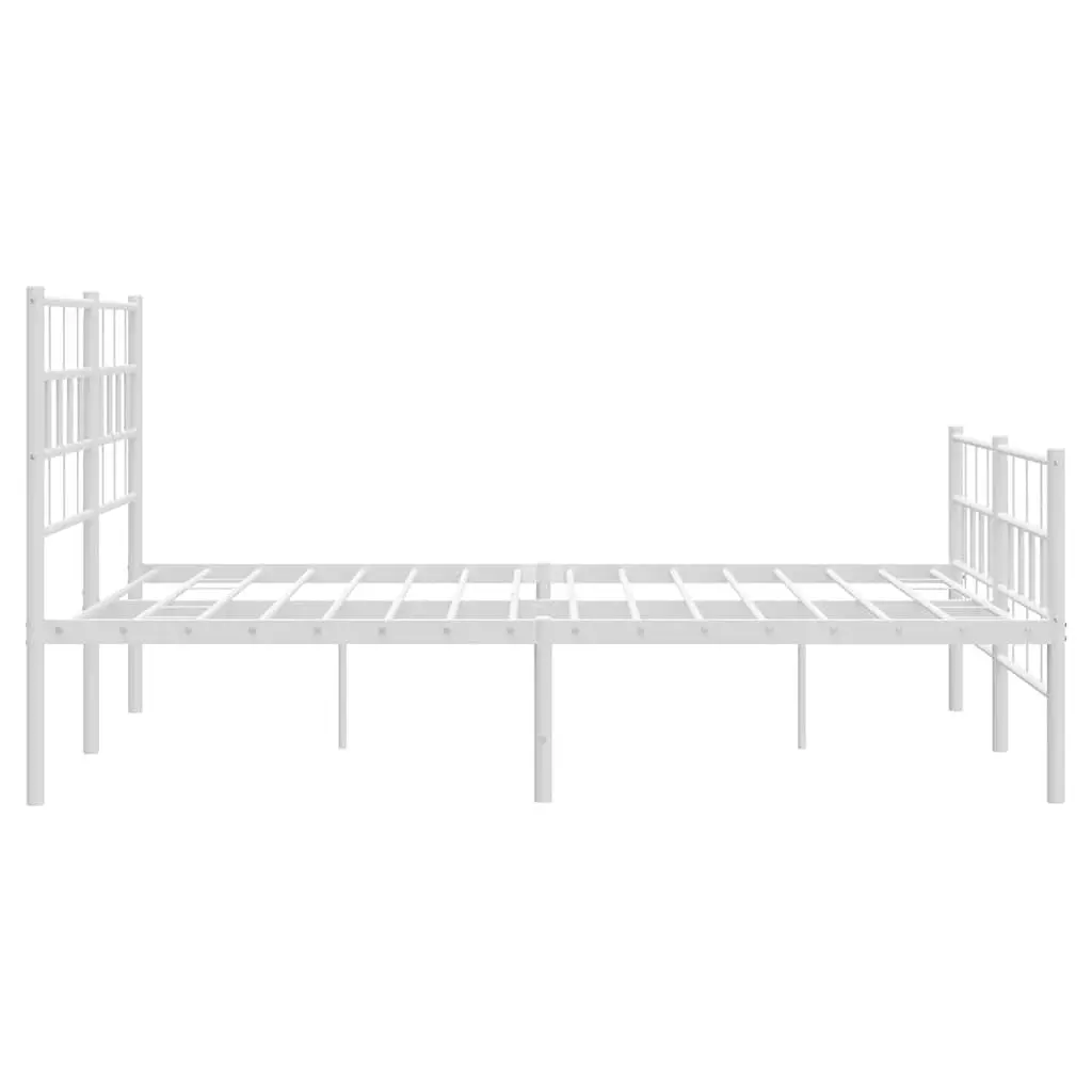 Metal Bed Frame Powder-coated Steel 150x200 cm White
