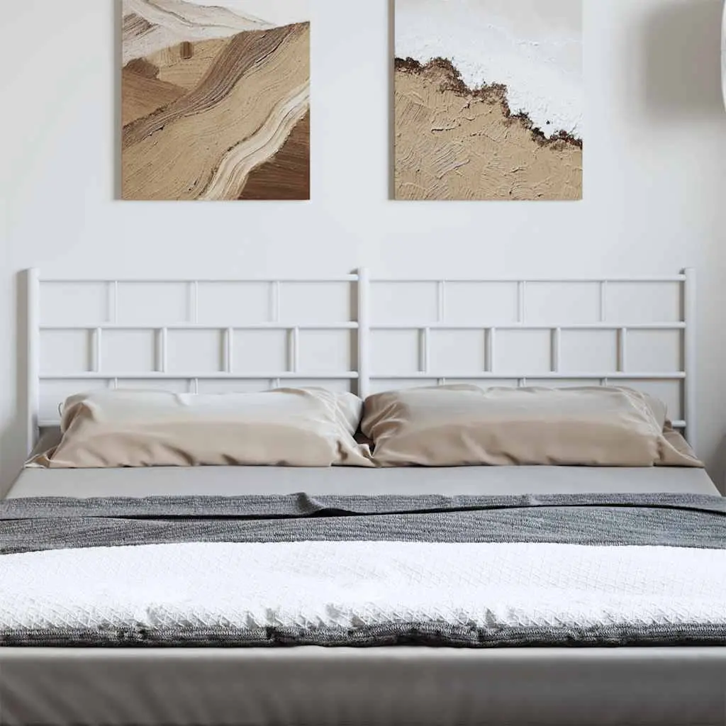 White Metal Headboard 180cm for Bed Frame
