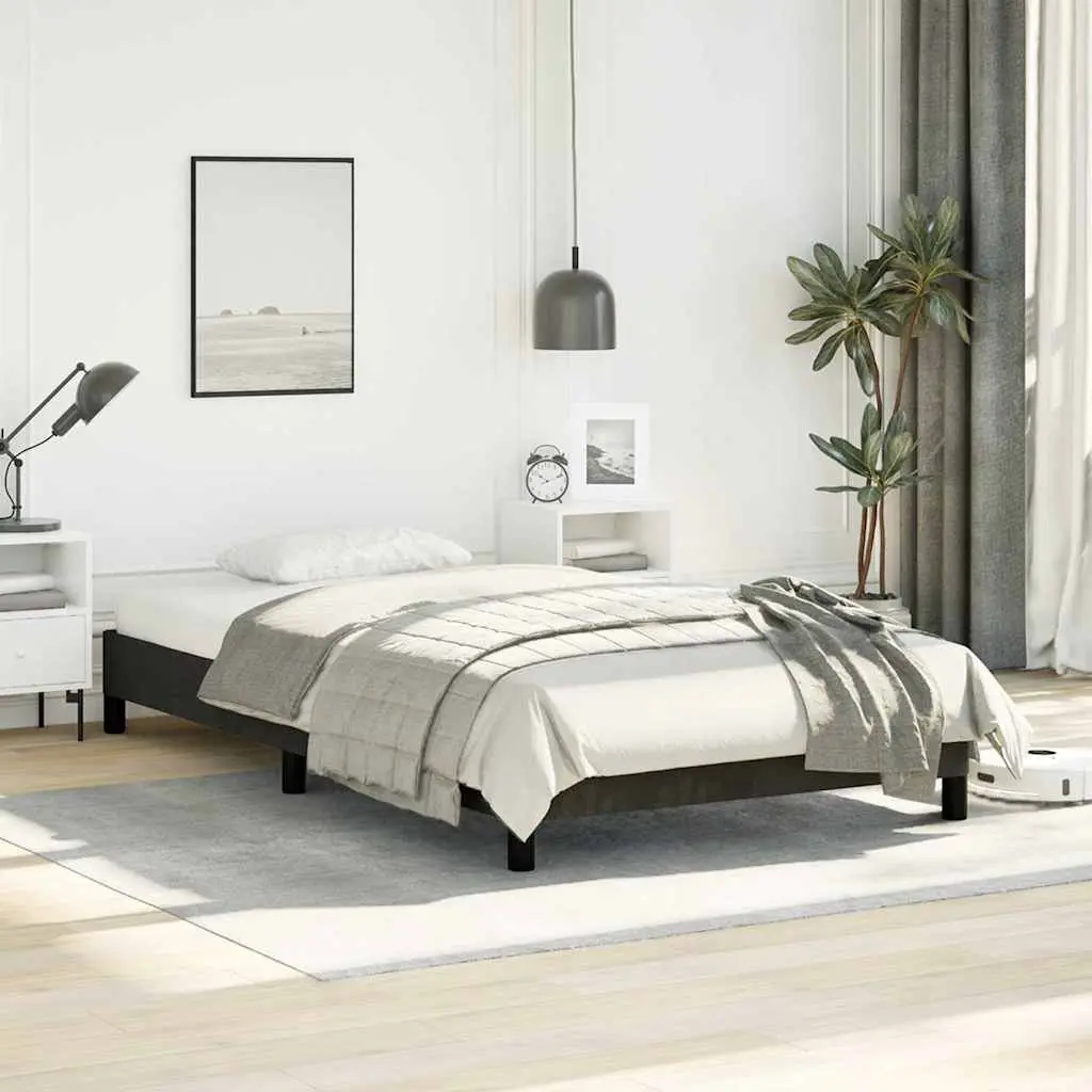 Black Fabric King Single Bed Frame for Comfort