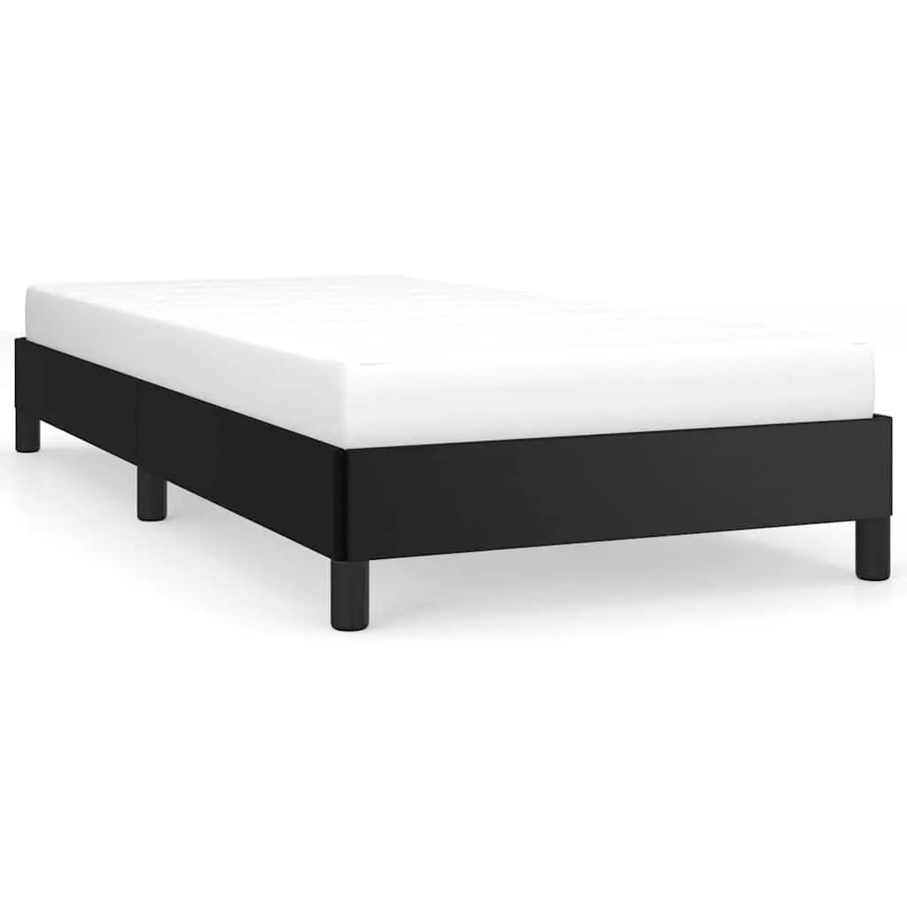 King Single Bed Frame in Black Faux Leather