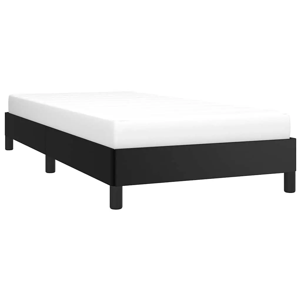 King Single Bed Frame in Black Faux Leather