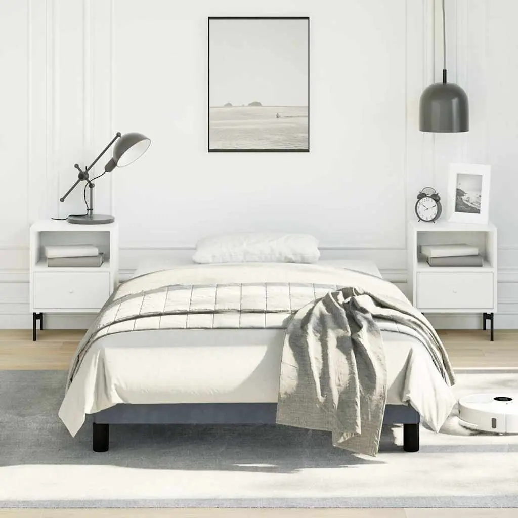King Single Bed Frame in Grey Velvet
