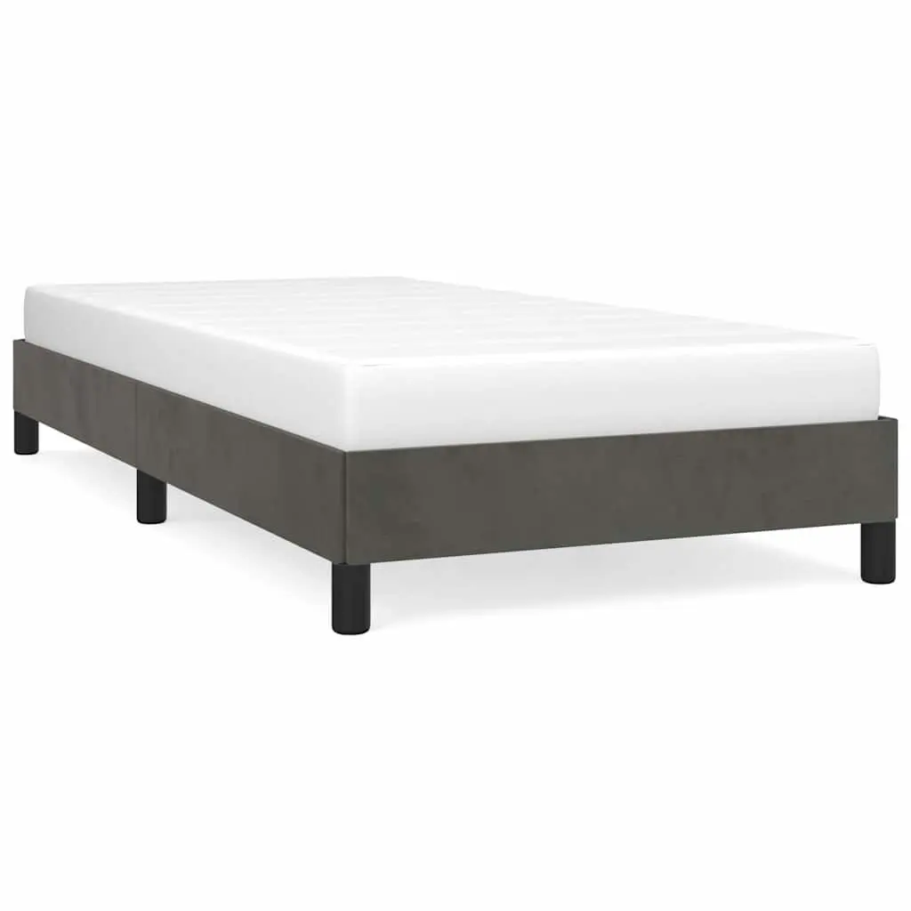 King Single Bed Frame in Grey Velvet