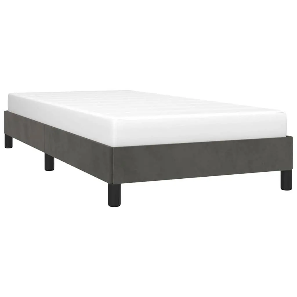 King Single Bed Frame in Grey Velvet