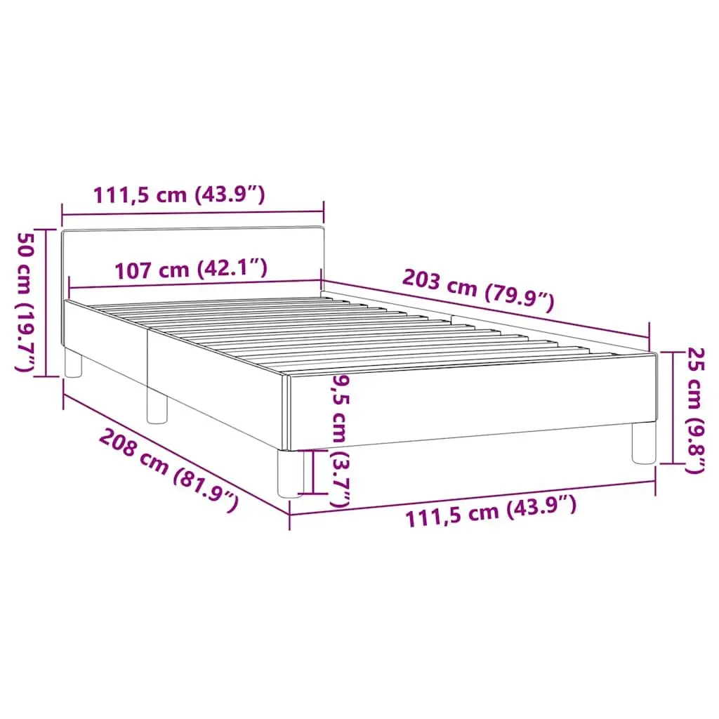 King Single Bed Frame in Black Fabric
