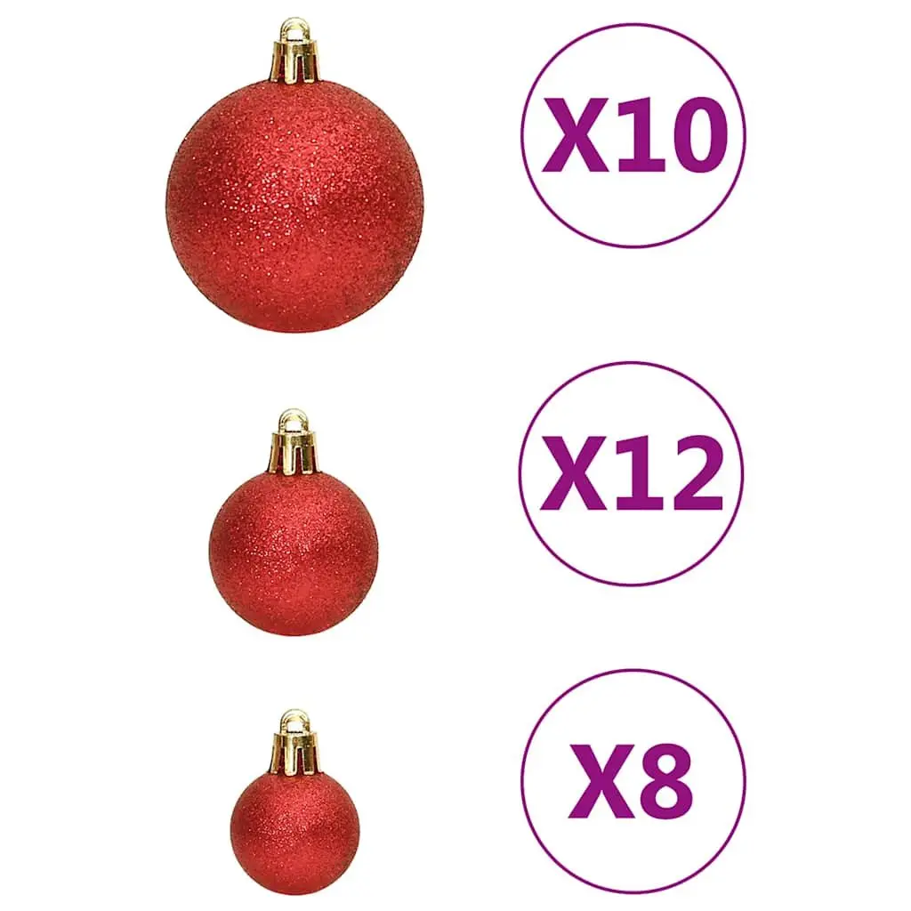 111-Piece Red Christmas Bauble Set for Trees
