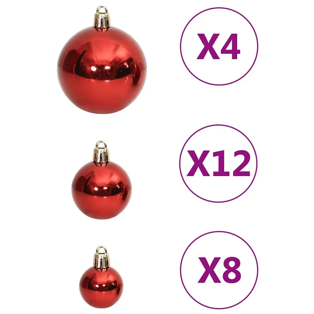 111-Piece Red Christmas Bauble Set for Trees