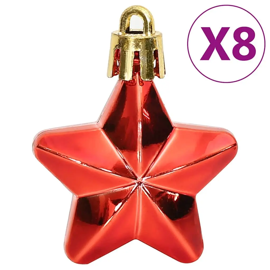 111-Piece Red Christmas Bauble Set for Trees