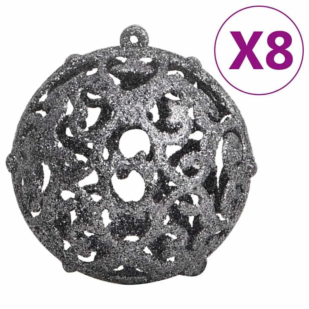 Christmas Bauble Set Shatterproof Polystyrene 111 Piece White Grey