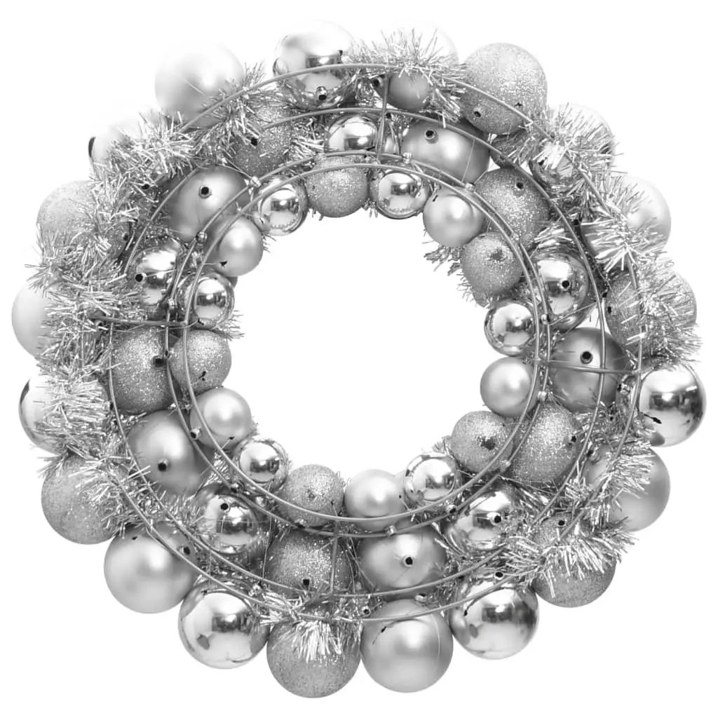 45cm Silver Christmas Wreath for Holiday Decor