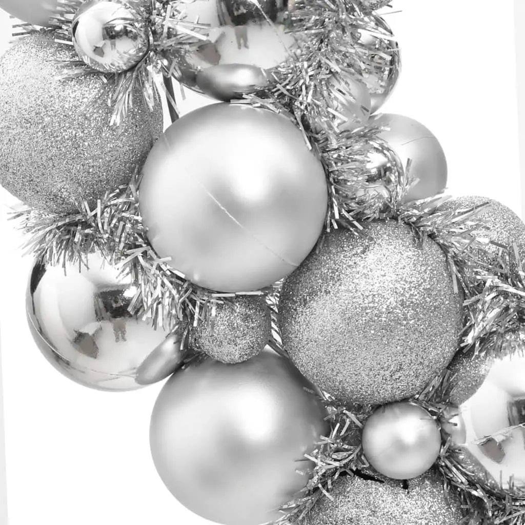 45cm Silver Christmas Wreath for Holiday Decor
