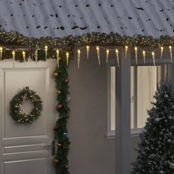 100 LEDs Warm White Christmas Icicle Light String 10m