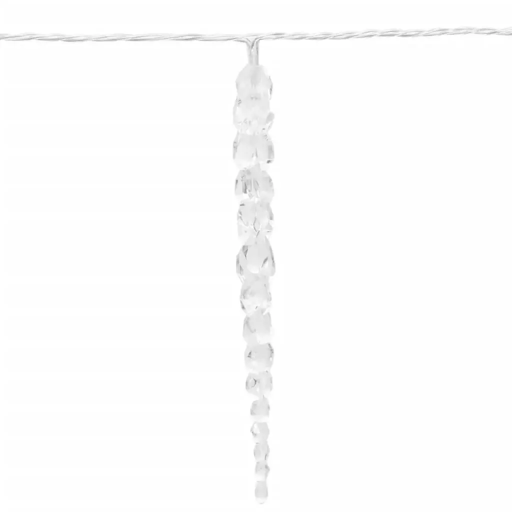 100 LED Warm White Christmas Icicle Lights 10m