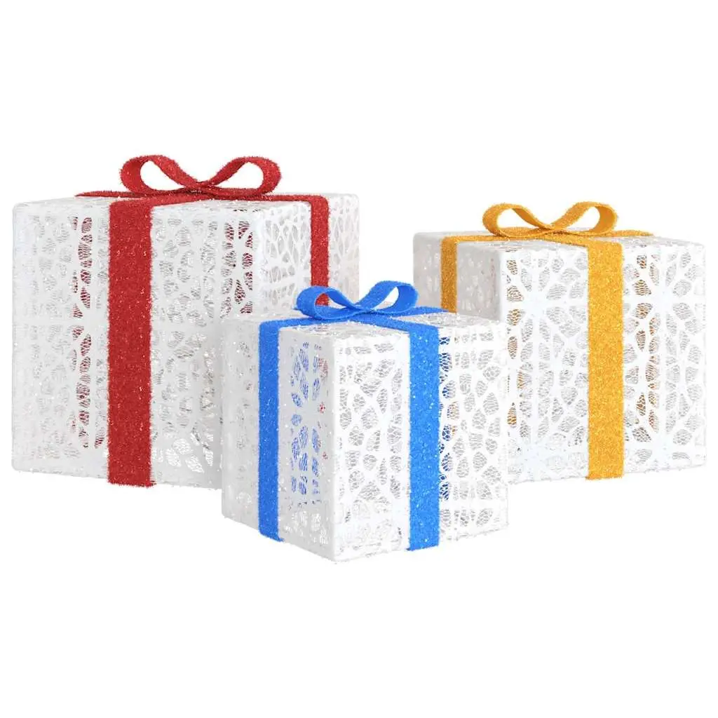 Lighted Christmas Boxes Set of 3 Warm White LED Decoration