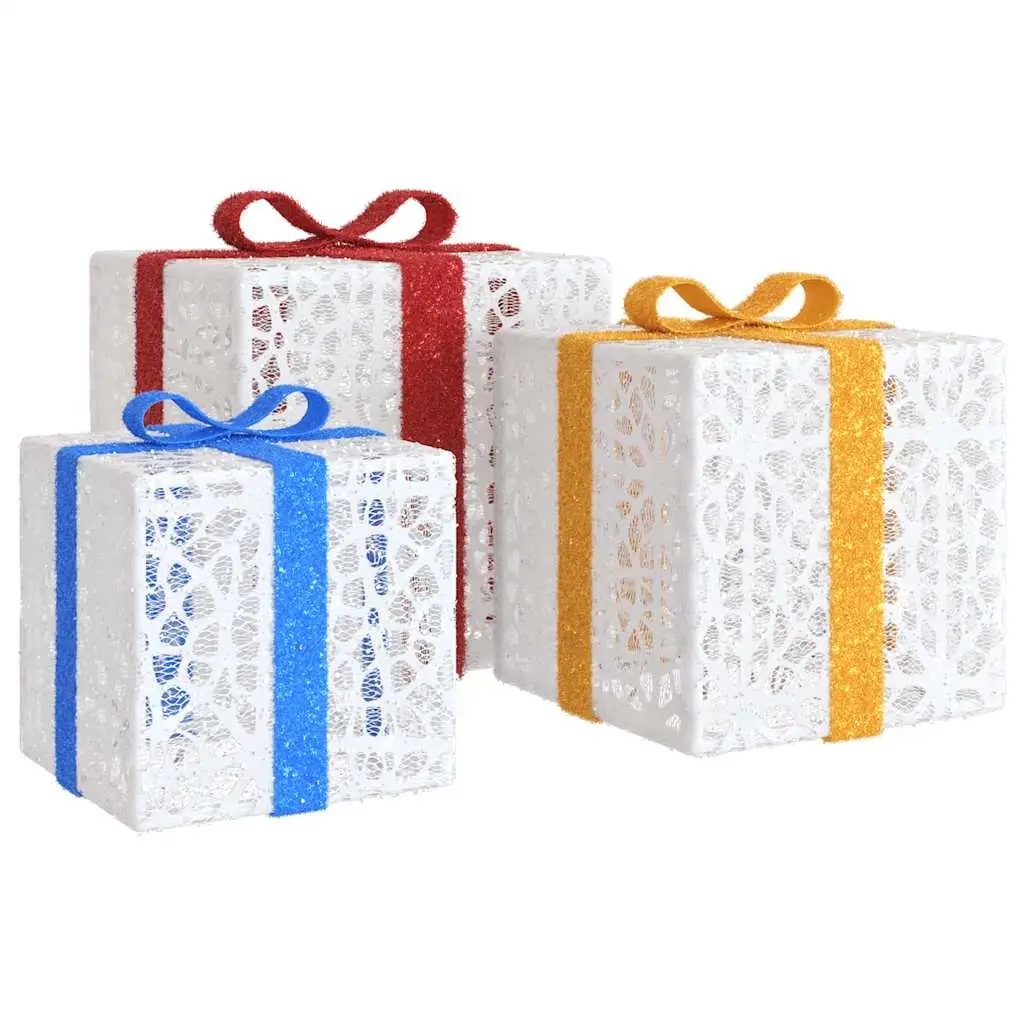 Lighted Christmas Boxes Set of 3 Warm White LED Decoration