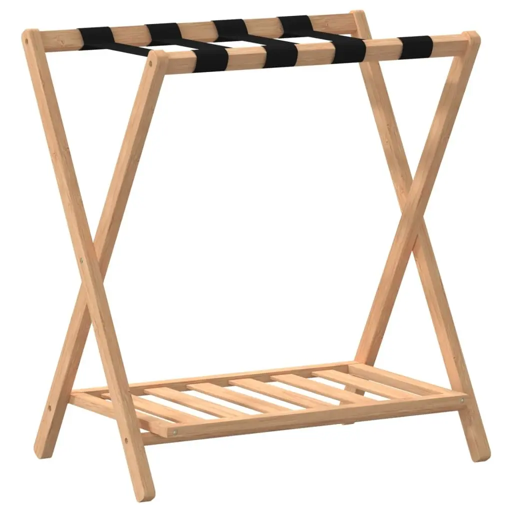 Luggage Rack Bamboo Foldable Suitcase Stand Brown 68 x 38 x 58 cm