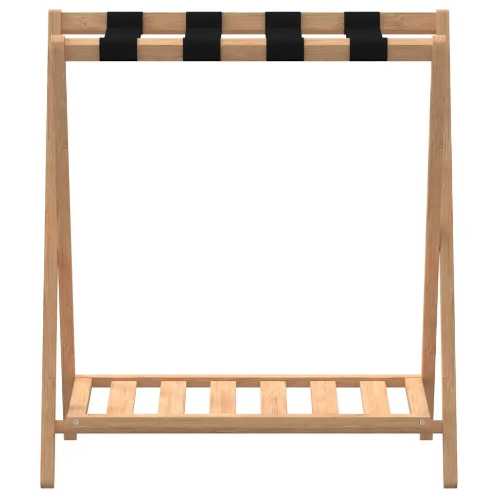 Luggage Rack Bamboo Foldable Suitcase Stand Brown 68 x 38 x 58 cm
