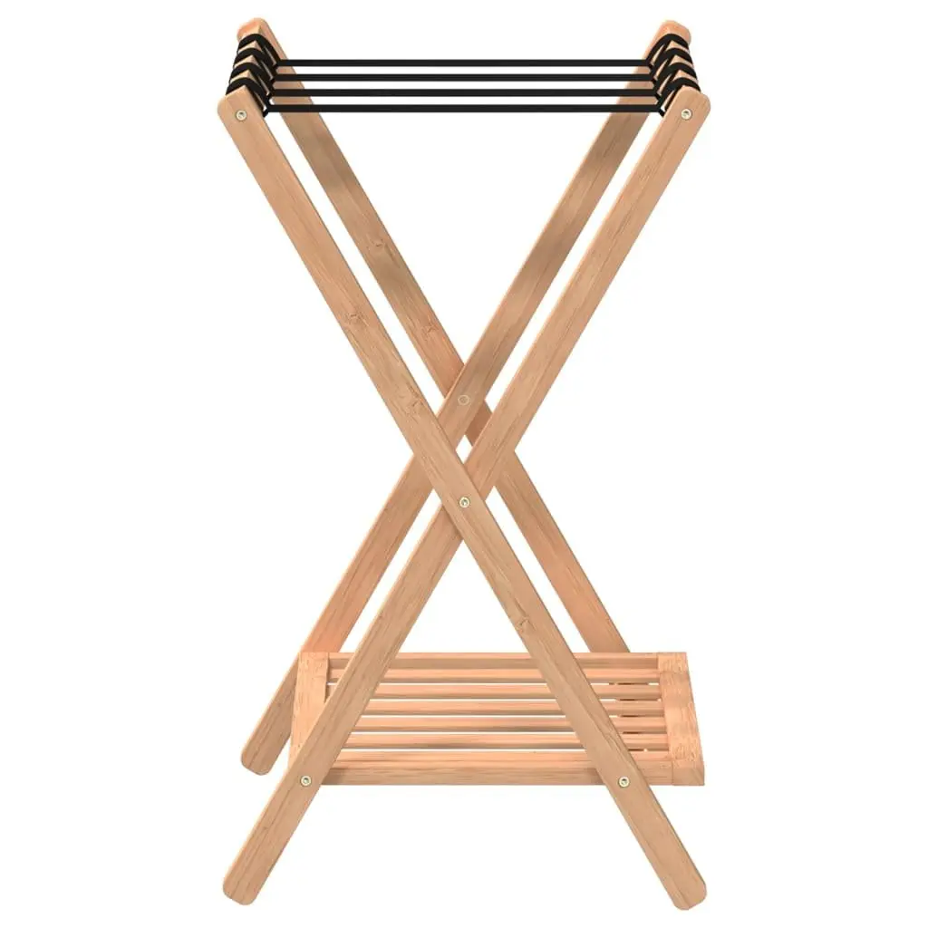 Luggage Rack Bamboo Foldable Suitcase Stand Brown 68 x 38 x 58 cm