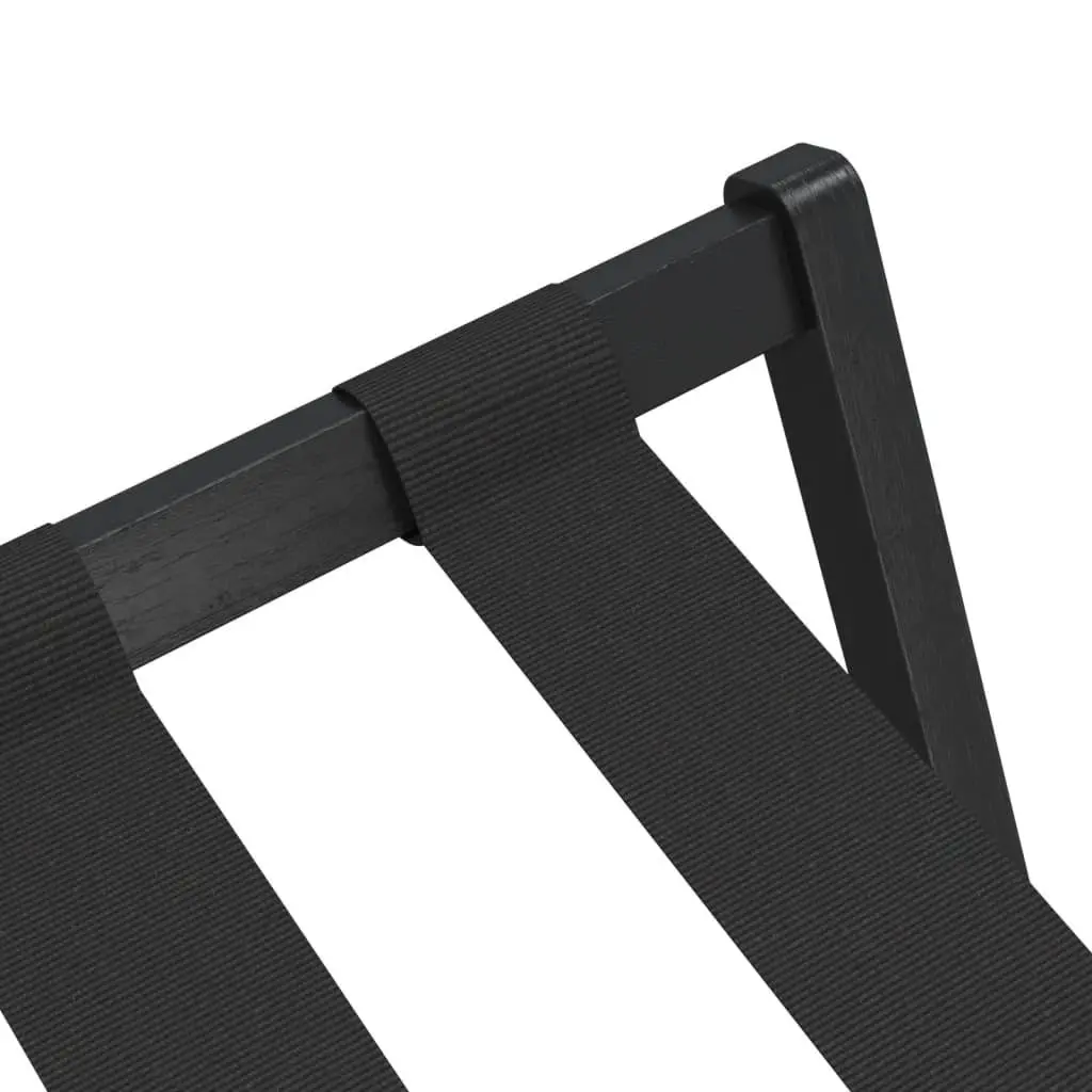 Bamboo Two Shelf Storage Stand Black Foldable Luggage Rack