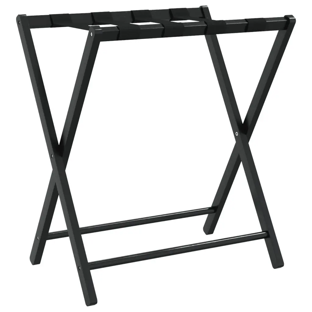 Black Bamboo Luggage Rack for Suitcase Storage