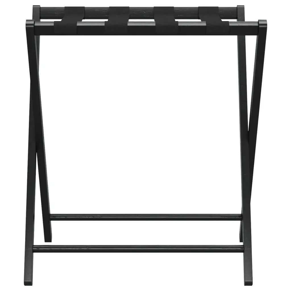 Black Bamboo Luggage Rack for Suitcase Storage