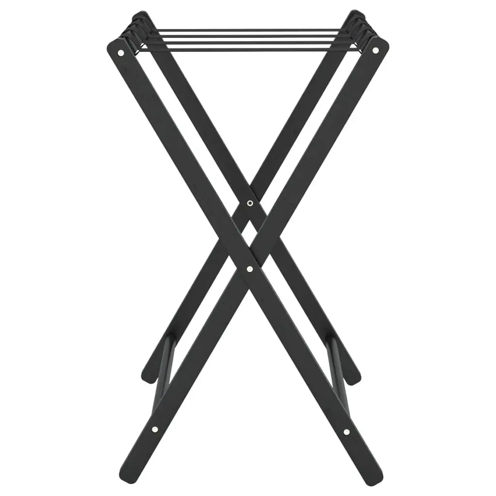 Black Bamboo Luggage Rack for Suitcase Storage