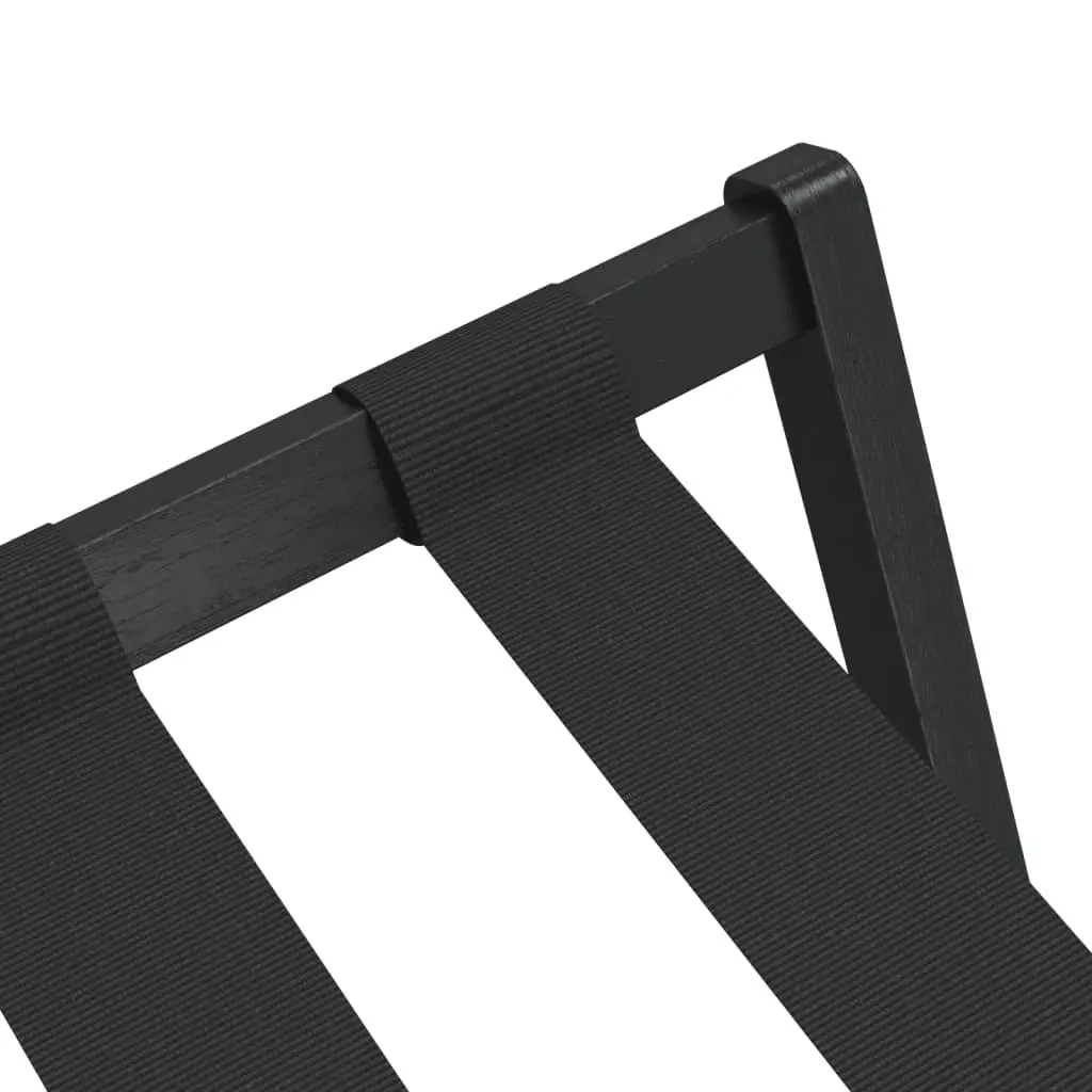 Black Bamboo Luggage Rack for Suitcase Storage