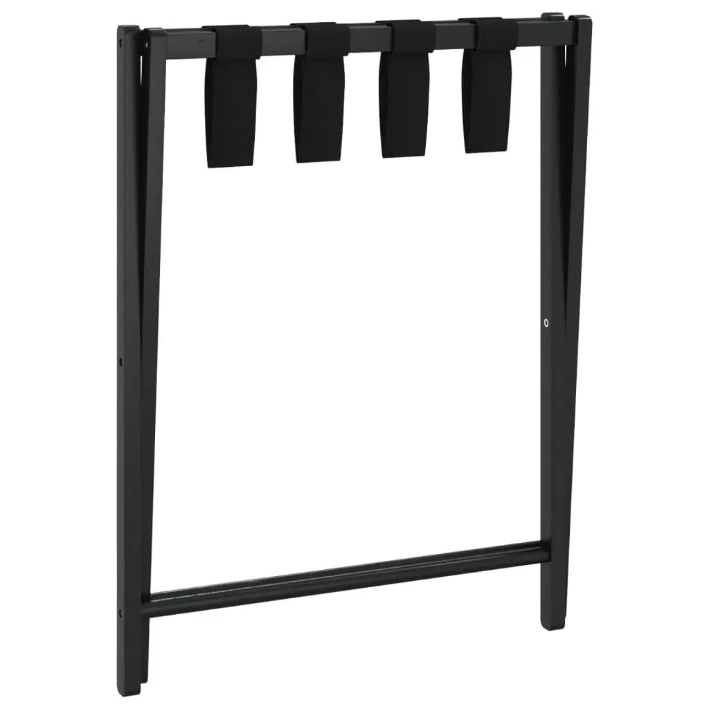 Black Bamboo Luggage Rack for Suitcase Storage