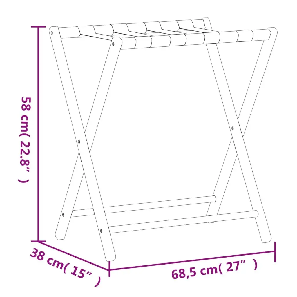 Black Bamboo Luggage Rack for Suitcase Storage