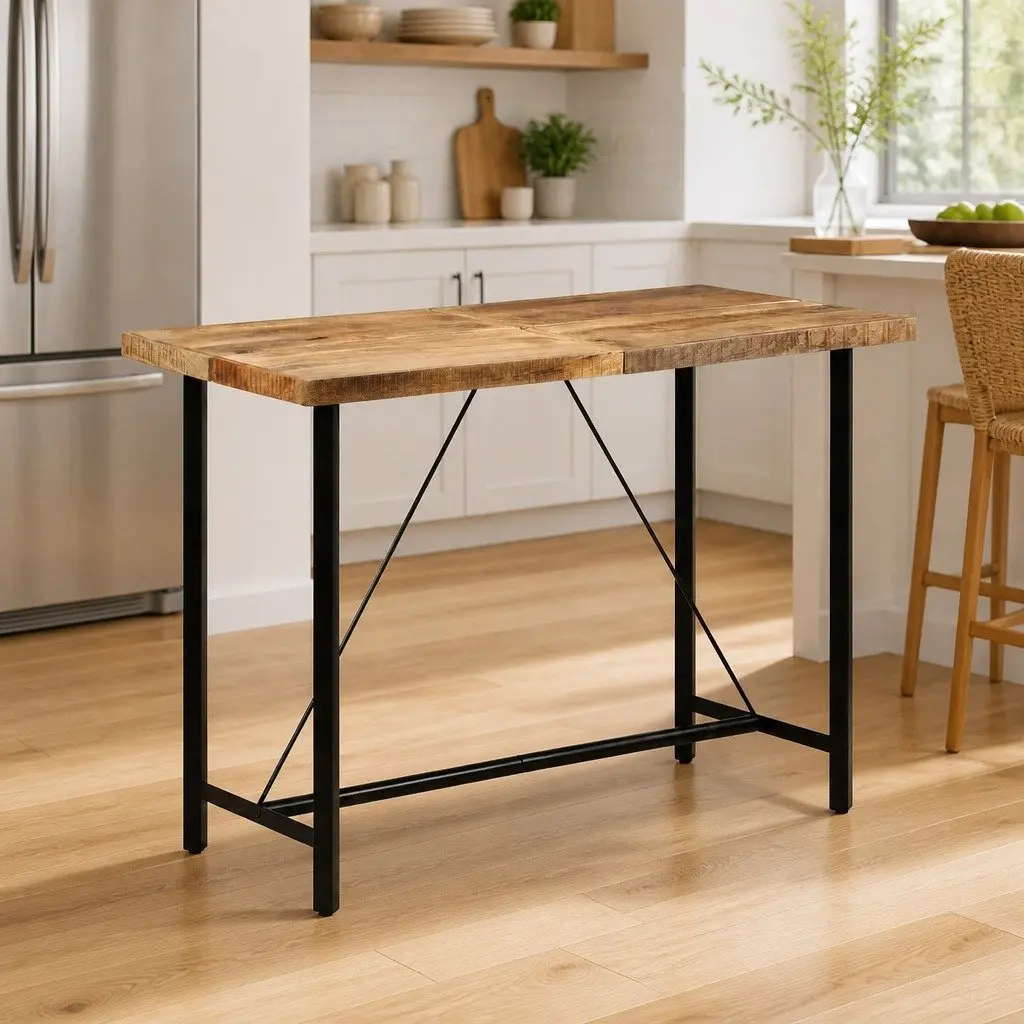 Bar Table 150x70x107 cm with Mango Wood Top