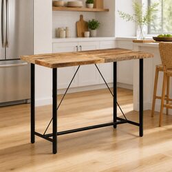Bar Table 150x70x107 cm Solid Mango Wood Iron Frame Kitchen Dining Bistro