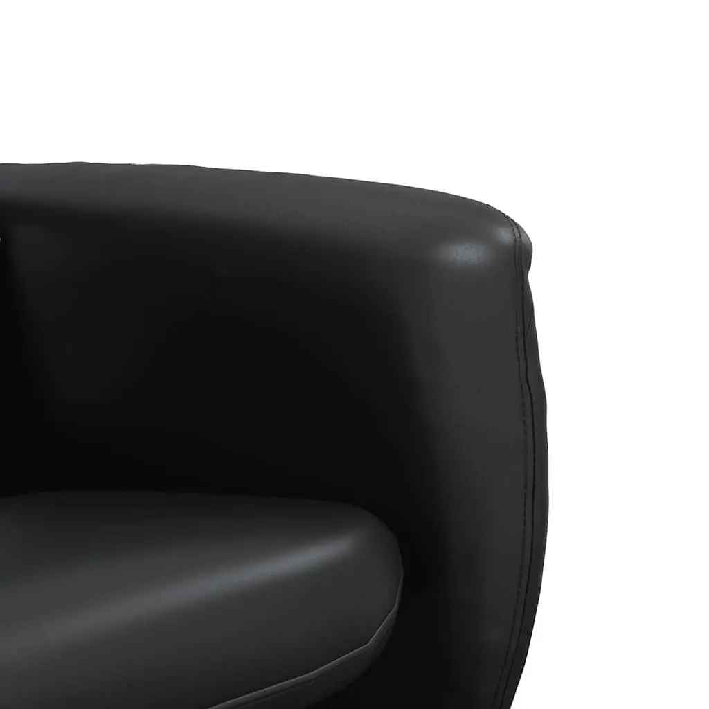 Massage Recliner Chair Faux Leather Black 360 Degree Swivel with Footstool