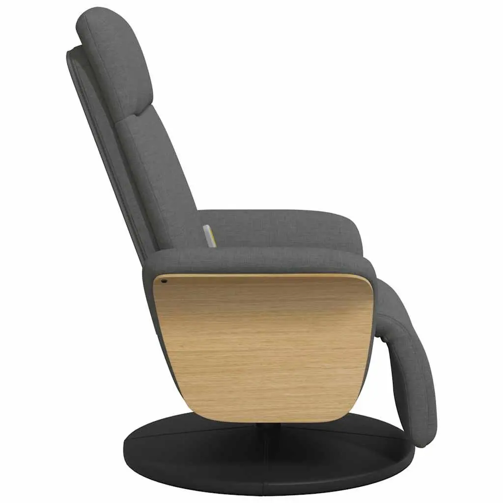 Massage Recliner Chair Fabric Grey Adjustable Backrest Footrest Swivel