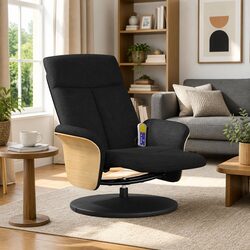 Black Massage Recliner Chair with Vibration and Footrest