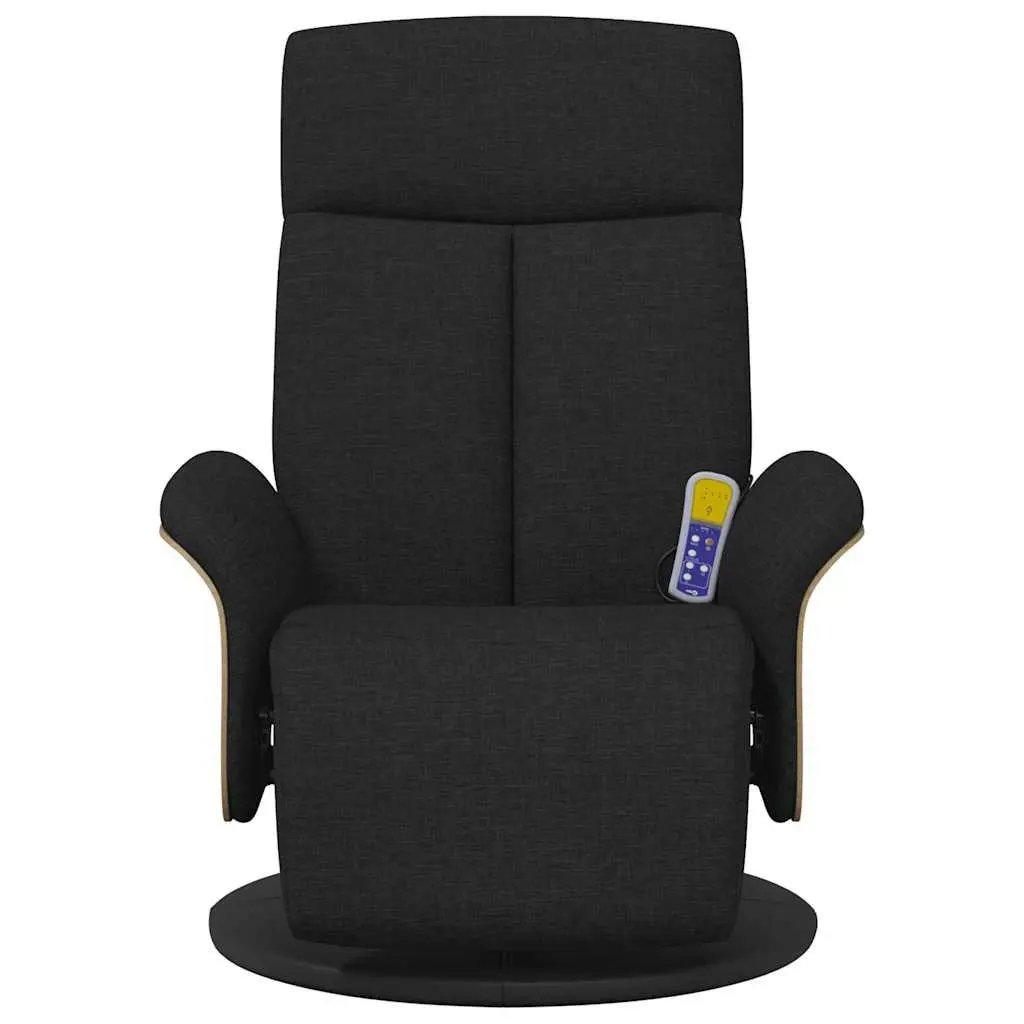 Massage Recliner Chair Fabric Adjustable 105125 Degrees Black