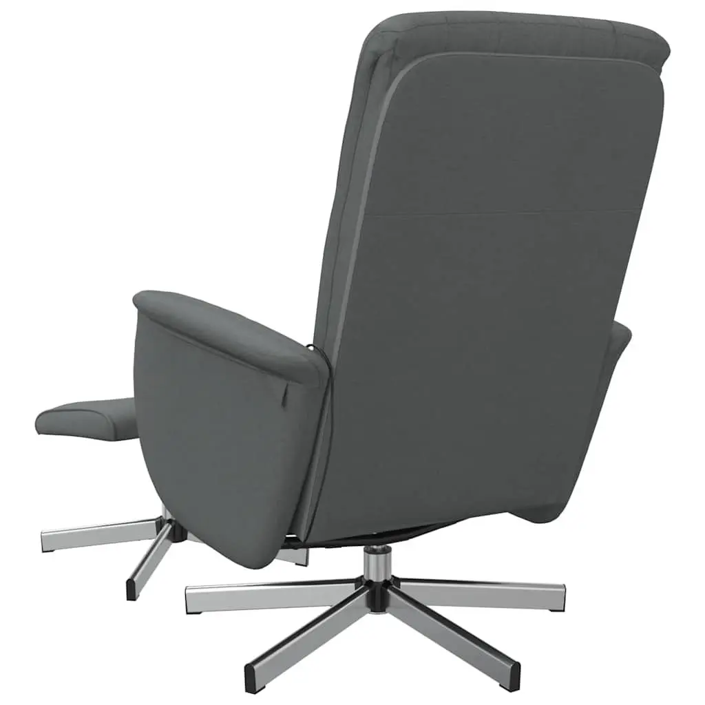 Massage Recliner Chair Fabric Grey Manual Reclining with Footstool 360 Swivel