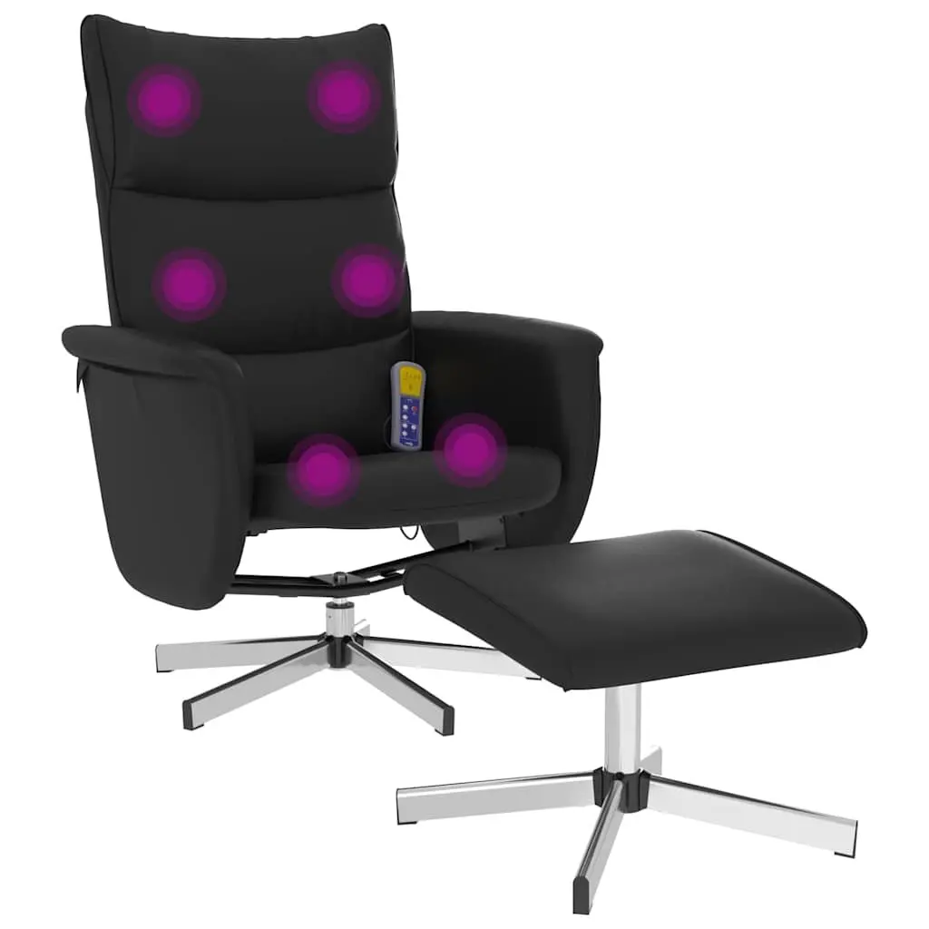 Faux Leather Massage Recliner with Footstool