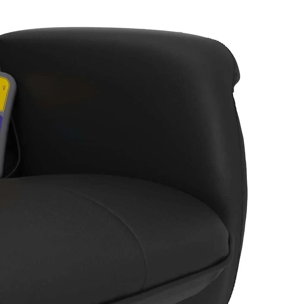 Massage Recliner Chair Faux Leather Black with Footstool 360 Degree Swivel Adjustable Backrest