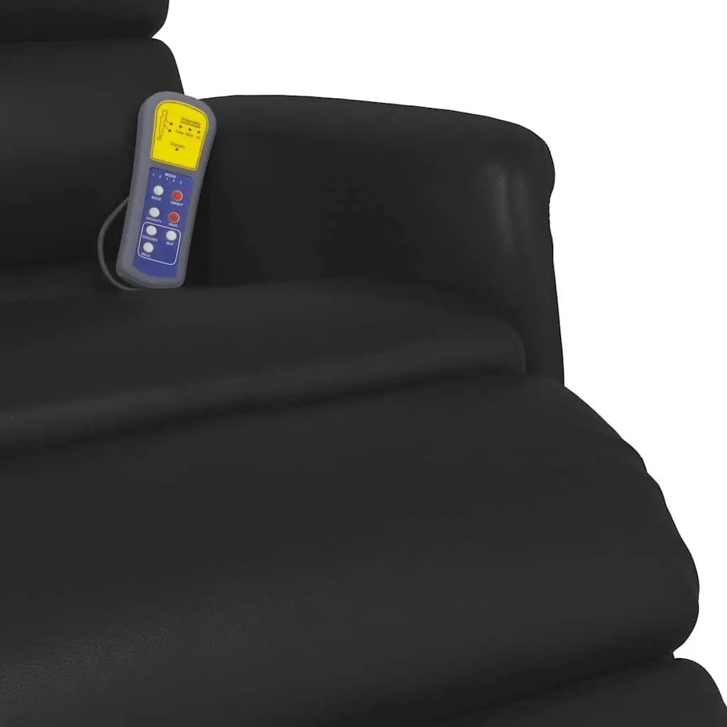 Massage Recliner Chair Faux Leather Black 360 Swivel Vibration
