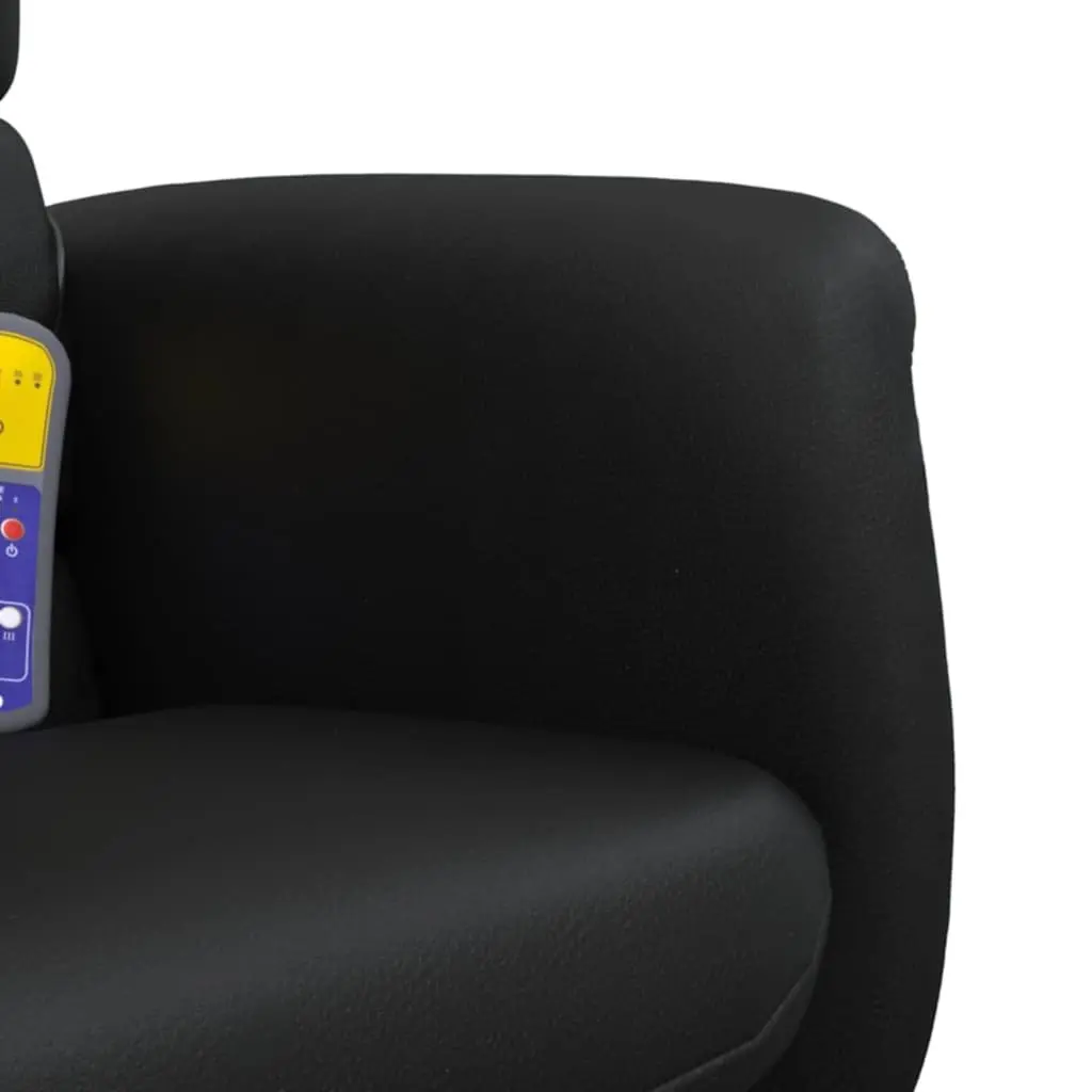 Massage Recliner Chair Faux Leather Black with Footstool