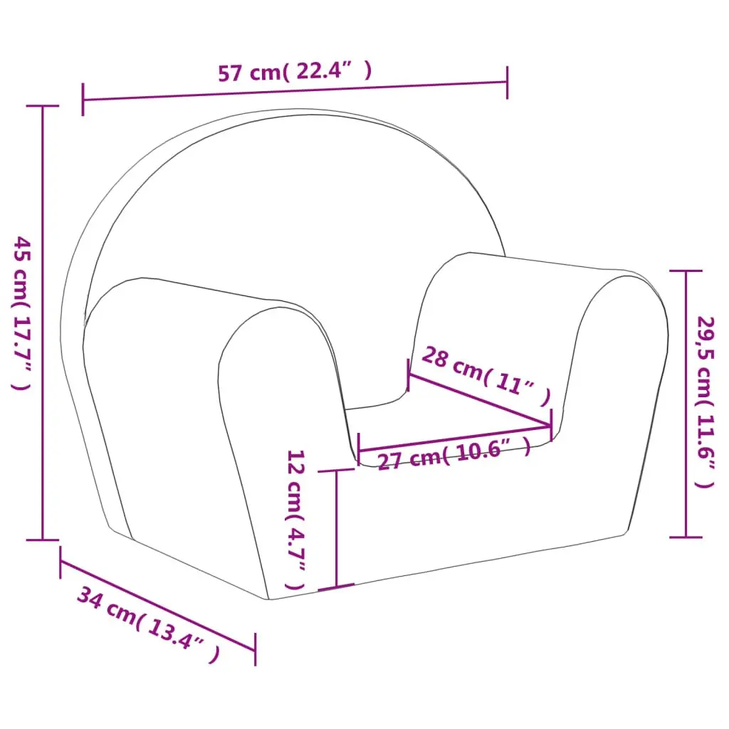Soft Plush Pink Kids Sofa for Comfort and Support