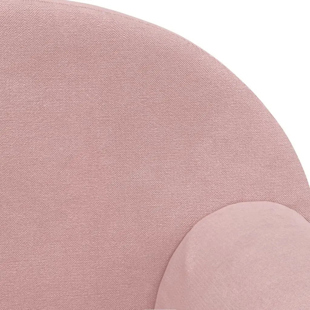 Children's 2-Seater Sofa in Soft Pink Plush Fabric