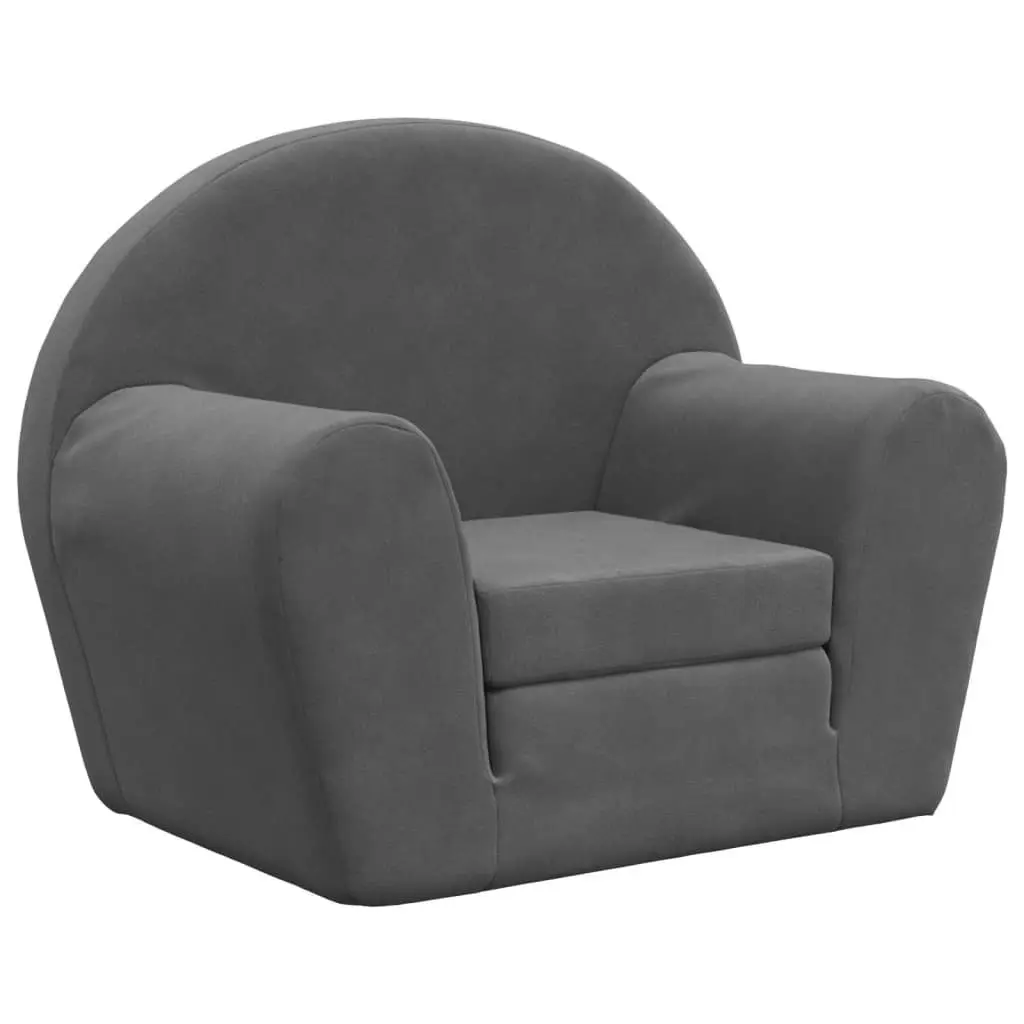 Anthracite Kids Sofa Bed with Plush Comfort