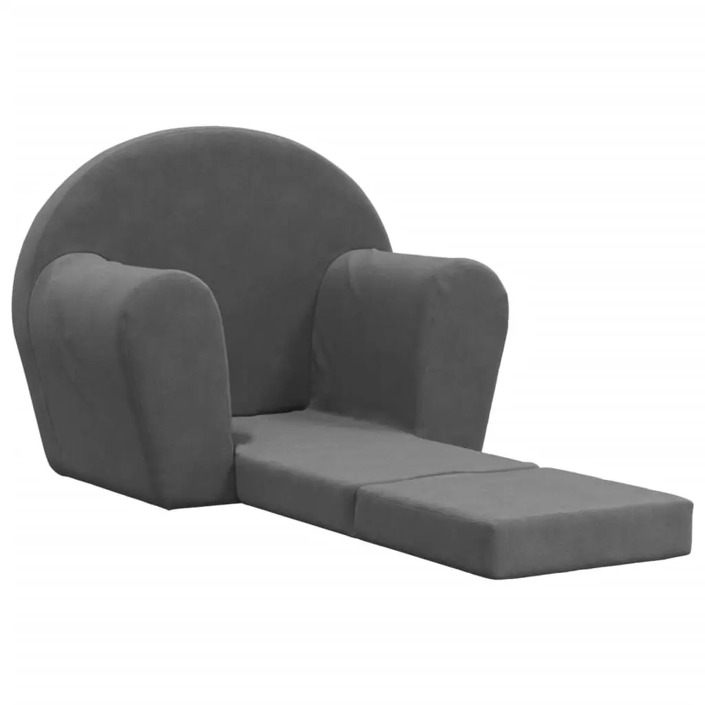 Anthracite Kids Sofa Bed with Plush Comfort