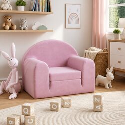 Pink 2-in-1 Kids' Sofa Bed with Plush Comfort