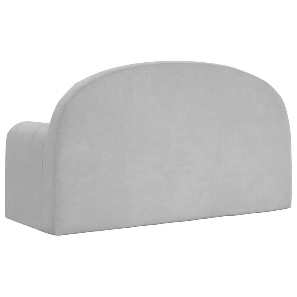 Kids Sofa Bed Soft Plush 2-Seater Grey Folding Armchair