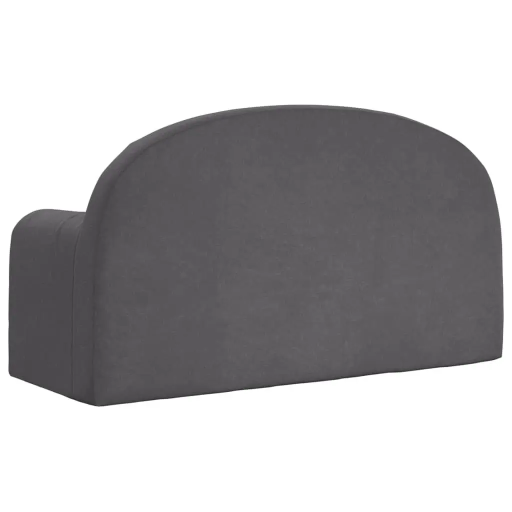 Kids Sofa Bed Soft Plush 2-Seater Anthracite Foldable Armchair